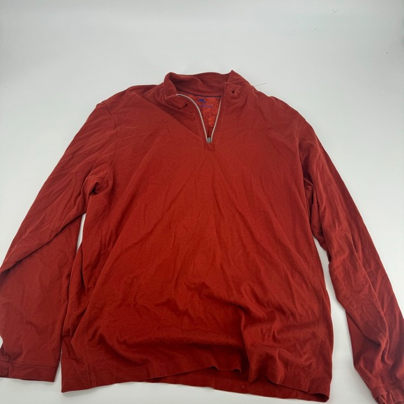 Tommy Bahama Mens XL 1/4 Zip Pullover Pima Cotton Modal Red Casual - Picture 1 of 3